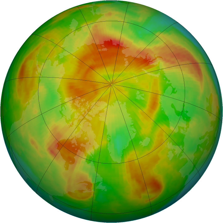 Arctic ozone map for 15 May 2002